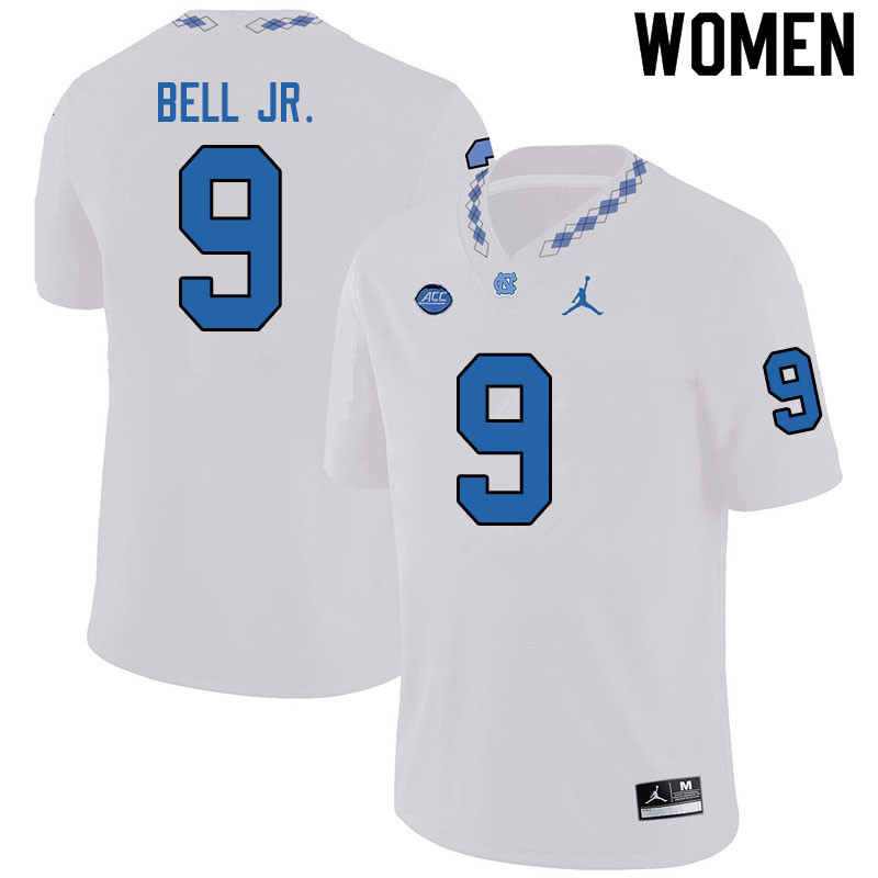 Jordan Brand Women #9 Corey Bell Jr. North Carolina Tar Heels College Football Jerseys Sale-White